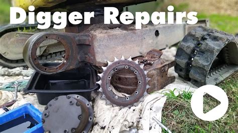 removing final drive gear in a mini excavator|how to remove mini excavator track.